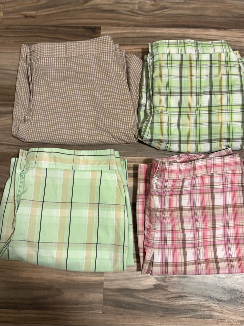 IZOD PerformX Cool-FX Womens Plaid Golf Shorts Bundle (4) Sz. 16 Flat Front